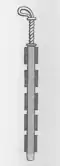 Drawing of a macuahuitl.  The black parts would be sharpened like cut glass