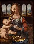 Madonna of the Carnation (1478) Alte Pinakothek of Munich by Leonardo da Vinci