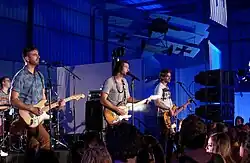 Magic! performing in 2014Alex Tanas (back), Mark Pellizer (left), Nasri (middle), Ben Spivak (right)