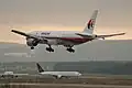 A Malaysia Airlines Boeing 777 at Zurich. This plane disappeared on March 8, 2014.