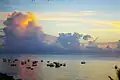 Sunset with boats in Malindi