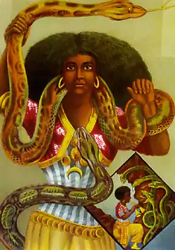 Printed in Hamburg in the 1880s, the common image of the Loa