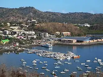View of the port of Mamoudzou