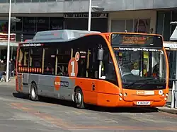 First Greater Manchester Metroshuttle Versa Hybrid at Manchester Piccadilly station in 2012. (before improvements)
