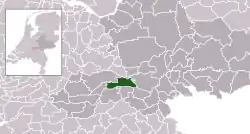 Highlighted position of Neder-Betuwe in a municipal map of Gelderland