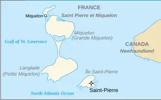 Location of Saint Pierre and Miquelon