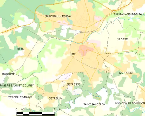 Map of the commune of Dax