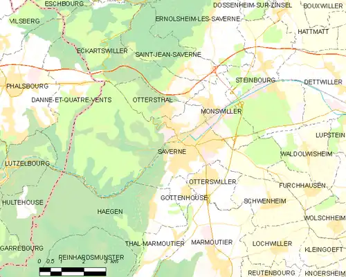 Map of the commune of Saverne