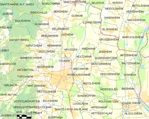 Map of the commune of Colmar