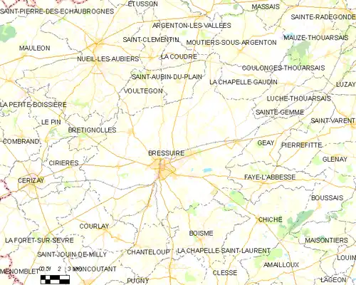 Map of the commune of Bressuire
