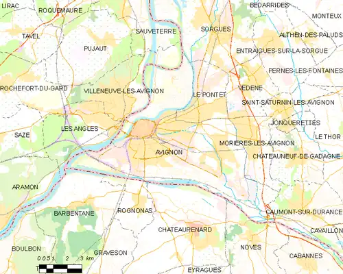 Map of the commune of Avignon