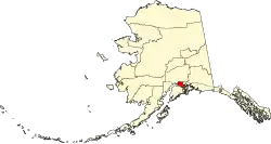 Location of Anchorage within Alaska