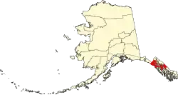 State map highlighting Hoonah–Angoon Census Area