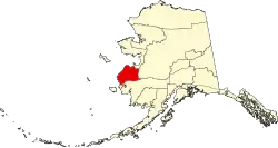 State map highlighting Kusilvak Census Area