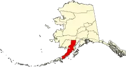 State map highlighting Lake and Peninsula Borough