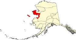 State map highlighting Nome Census Area