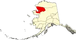 State map highlighting Northwest Arctic Borough