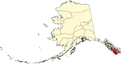 State map highlighting Prince of Wales-Hyder Census Area
