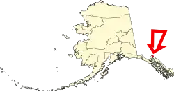 State map highlighting Skagway