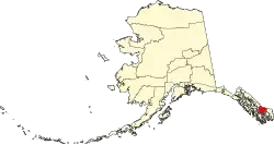 State map highlighting Wrangell