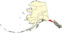 State map highlighting Yakutat