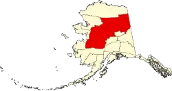 State map highlighting Yukon-Koyukuk Census Area