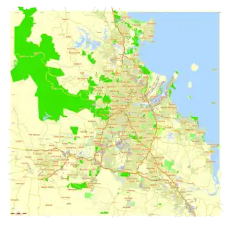 Map of the Brisbane metropolitan area