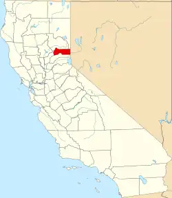 State map highlighting Sierra County