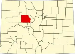 State map highlighting Eagle County
