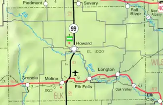 KDOT map of Elk County (legend)