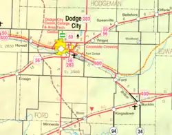 KDOT map of Ford County (legend)