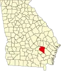 Map of Georgia highlighting Appling County