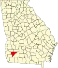 Map of Georgia highlighting Baker County