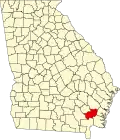 State map highlighting Brantley County