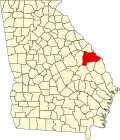 State map highlighting Burke County