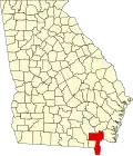 State map highlighting Charlton County