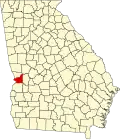 State map highlighting Chattahoochee County