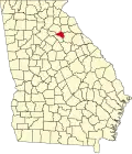 State map highlighting Clarke County
