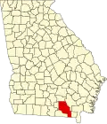 State map highlighting Clinch County