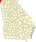 State map highlighting Dade County