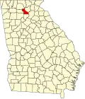 State map highlighting Dawson County