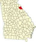 State map highlighting Elbert County
