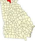 State map highlighting Fannin County