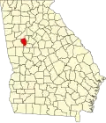 State map highlighting Fayette County