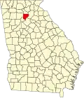 State map highlighting Forsyth County
