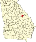 State map highlighting Glascock County