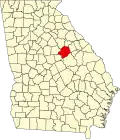 State map highlighting Hancock County