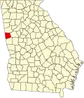 State map highlighting Heard County