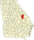 State map highlighting Jefferson County