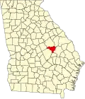 State map highlighting Johnson County